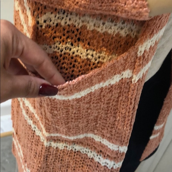 IVORY & SALMON KNIT SWEATER CARDIGAN - Picture 7 of 7